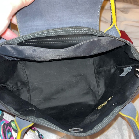 Longchamp Black Handbag with Yellow Accents